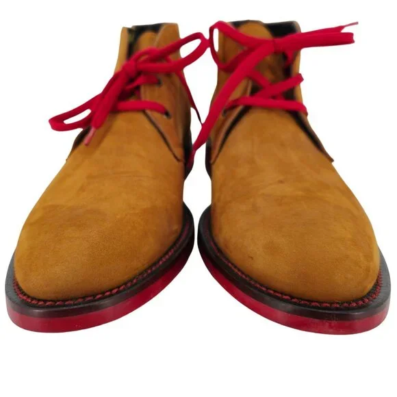 Donald J. Pliner Italy Brown Suede Chukka Boots Mens size 8.5 Dress Casual Shoes - Picture 9 of 11